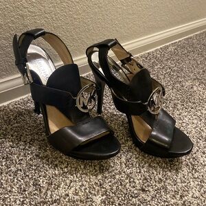Michael Kors Black and Silver Heels.